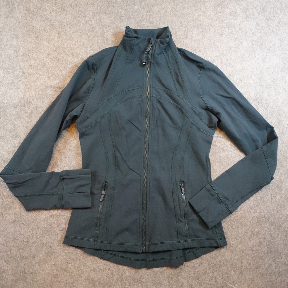 Lululemon Jacket Women 8 Green Define Luon Full Zip Mock Neck